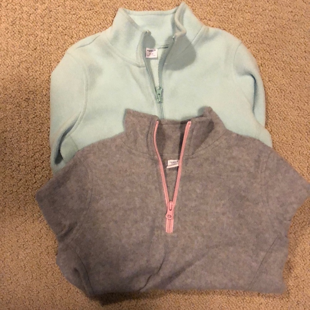 Lot of 2 Girls Zip Fleece Old Navy shirts Size M 8